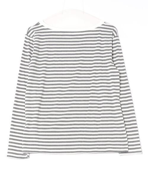 BY THE BAY（バイザベイ）の「【マリンテイスト・大人定番】バスクボーダー長袖Tシャツ／4色展開｜クルーネック ロンT フィット 着回し 大人カジュアル きれいめ 春秋コーデ（Tシャツ/カットソー・レディース・グレー×ホワイト/ネイビー×ホワイト/ブラック×ホワイト/ブラウン・FREE）」の6枚目の写真