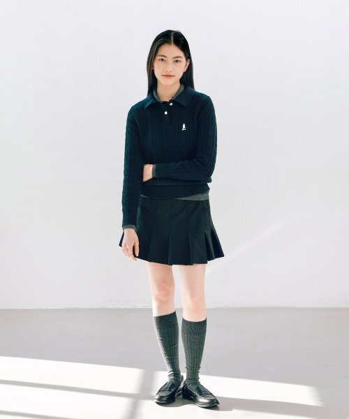 YALE(イェール)の「ウィメンズケーブルポロニット_ライトピンク(ニット/セーター・レディース・その他・MEDIUM/SMALL/LARGE)」の7枚目の写真