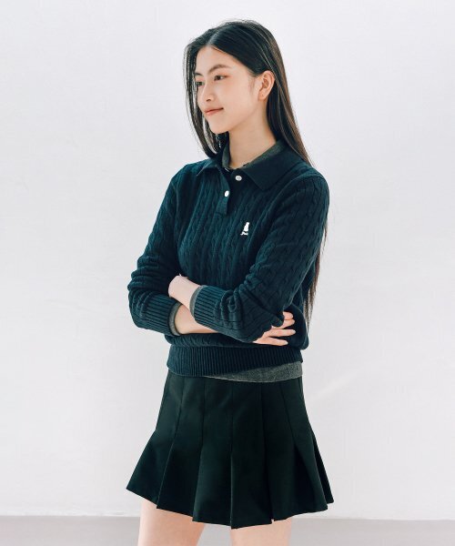 YALE(イェール)の「ウィメンズケーブルポロニット_ライトピンク(ニット/セーター・レディース・その他・MEDIUM/SMALL/LARGE)」の9枚目の写真