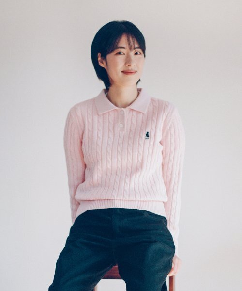 YALE(イェール)の「ウィメンズケーブルポロニット_ライトピンク(ニット/セーター・レディース・その他・MEDIUM/SMALL/LARGE)」の12枚目の写真