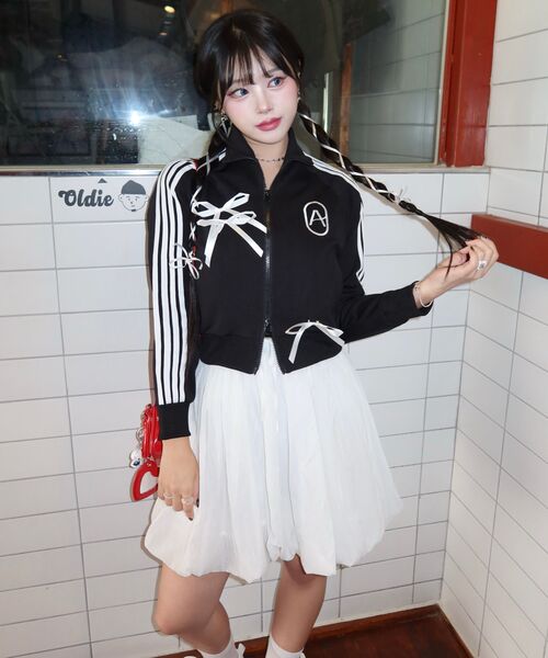 ARI(アリ)の「JOEL JERSEY TRACK TOP / BLACK(ナイロンジャケット・レディース・ブラック・FREE)」の4枚目の写真