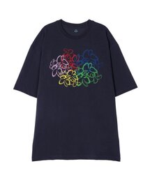 ASTRAL PROJECTION（アストラルプロジェクション）の「[Overfit] Rainbow Flower 13-count Cotton Round Neck Short Sleeve T-shirt_Charcoal（Tシャツ/カットソー）」