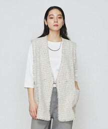 K.T KIYOKO TAKASE（キヨコタカセ）の「〔 Sサイズ 〕 サマーツイード ジレ（ベスト）」