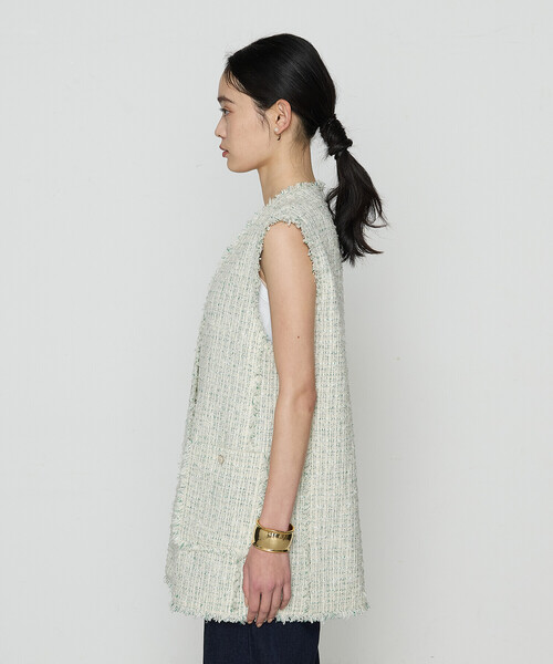 K.T KIYOKO TAKASE（キヨコタカセ）の「〔 Sサイズ 〕 サマーツイード ジレ（ベスト・レディース・グリーン/チャコール・5号）」の16枚目の写真