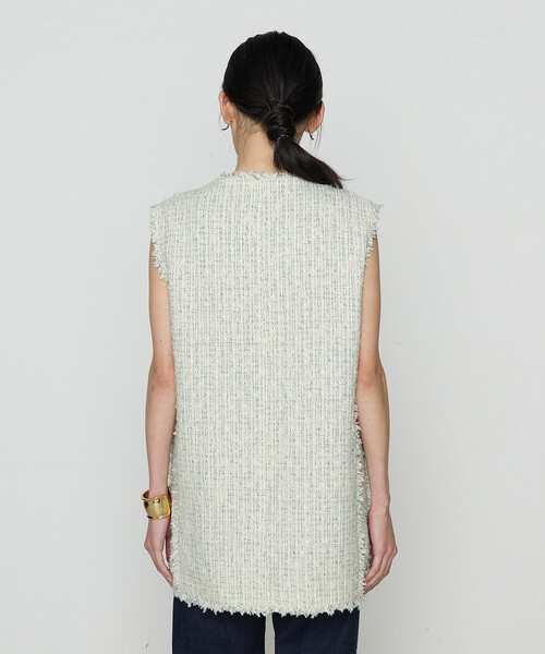 K.T KIYOKO TAKASE（キヨコタカセ）の「〔 Sサイズ 〕 サマーツイード ジレ（ベスト・レディース・グリーン/チャコール・5号）」の17枚目の写真