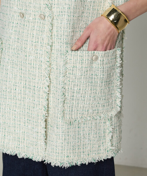 K.T KIYOKO TAKASE（キヨコタカセ）の「〔 Sサイズ 〕 サマーツイード ジレ（ベスト・レディース・グリーン/チャコール・5号）」の20枚目の写真