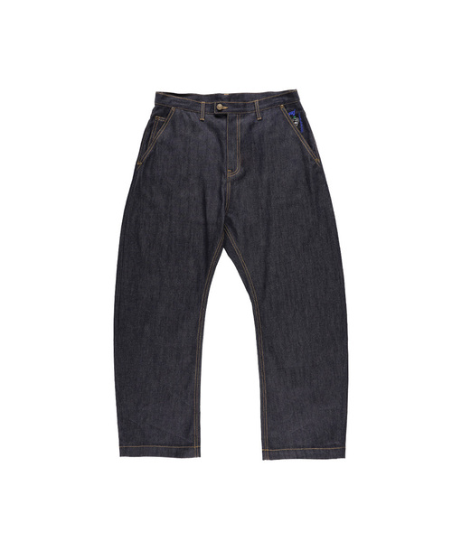 OURPOCKETS(アワーポケッツ)の「【NONE GRAPHIC】グリッドミッドライズカーブデニムパンツ(インディゴデニム)(デニムパンツ・レディース・ダークネイビー・MEDIUM/LARGE/X-LARGE)」の1枚目の写真