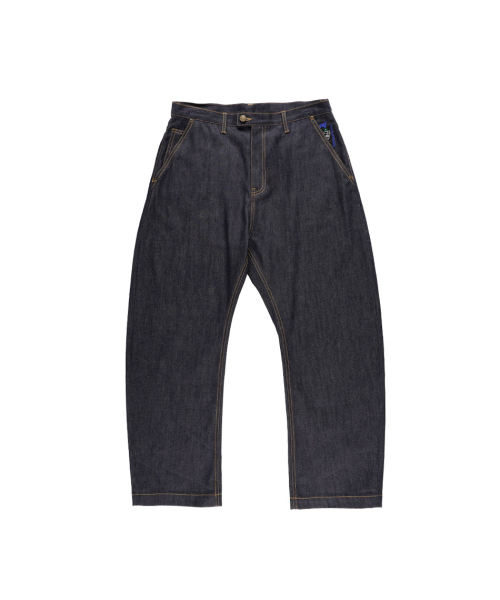OURPOCKETS(アワーポケッツ)の「【NONE GRAPHIC】グリッドミッドライズカーブデニムパンツ(インディゴデニム)(デニムパンツ・レディース・ダークネイビー・MEDIUM/LARGE/X-LARGE)」の2枚目の写真