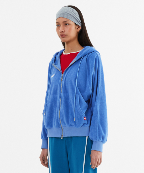 MENASOO(ミナス)の「Terry Raglan Hooded Zip Up_Blue(パーカー・レディース・ブルー・F)」の2枚目の写真