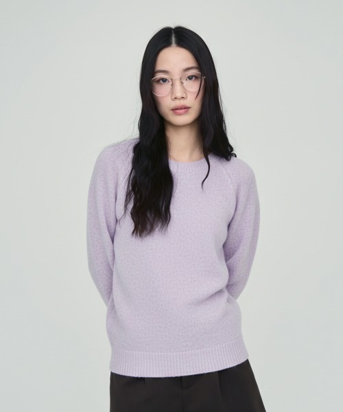 NUJOH(ヌゾ)の「Soft Loose Fit Basic Knit / ソフトルーズフィットベーシックニット(ニット/セーター・レディース・ネイビー/グリーン/ライトベージュ/グレー/インディゴブルー/ピンク/ラベンダー・FREE)」の6枚目の写真