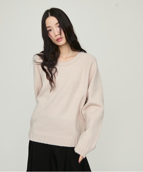 NUJOH(ヌゾ)の「Soft Loose Fit Basic Knit / ソフトルーズフィットベーシックニット(ニット/セーター・レディース・ネイビー/グリーン/ライトベージュ/グレー/インディゴブルー/ピンク/ラベンダー・FREE)」の8枚目の写真