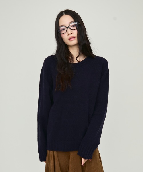 NUJOH(ヌゾ)の「Soft Loose Fit Basic Knit / ソフトルーズフィットベーシックニット(ニット/セーター・レディース・ネイビー/グリーン/ライトベージュ/グレー/インディゴブルー/ピンク/ラベンダー・FREE)」の12枚目の写真