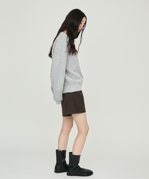 NUJOH(ヌゾ)の「Soft Loose Fit Basic Knit / ソフトルーズフィットベーシックニット(ニット/セーター・レディース・ネイビー/グリーン/ライトベージュ/グレー/インディゴブルー/ピンク/ラベンダー・FREE)」の21枚目の写真