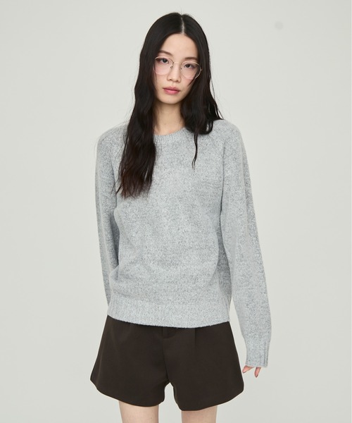 NUJOH(ヌゾ)の「Soft Loose Fit Basic Knit / ソフトルーズフィットベーシックニット(ニット/セーター・レディース・ネイビー/グリーン/ライトベージュ/グレー/インディゴブルー/ピンク/ラベンダー・FREE)」の15枚目の写真
