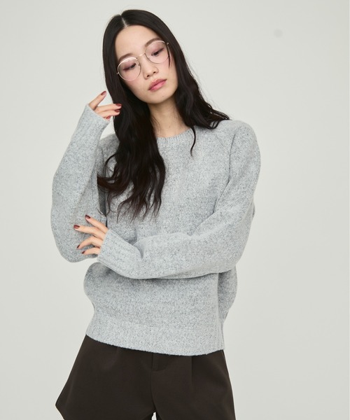 NUJOH(ヌゾ)の「Soft Loose Fit Basic Knit / ソフトルーズフィットベーシックニット(ニット/セーター・レディース・ネイビー/グリーン/ライトベージュ/グレー/インディゴブルー/ピンク/ラベンダー・FREE)」の16枚目の写真