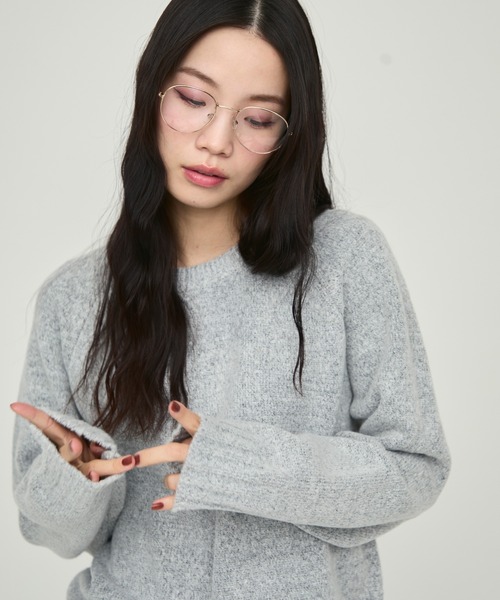 NUJOH(ヌゾ)の「Soft Loose Fit Basic Knit / ソフトルーズフィットベーシックニット(ニット/セーター・レディース・ネイビー/グリーン/ライトベージュ/グレー/インディゴブルー/ピンク/ラベンダー・FREE)」の17枚目の写真