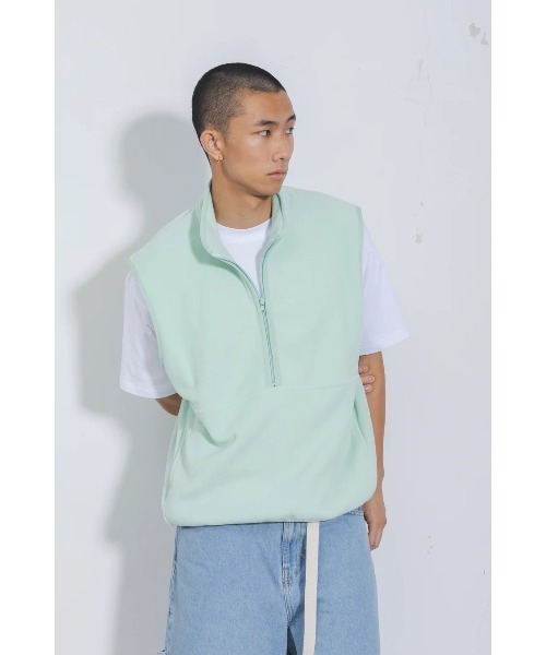 GOAT（ゴート）の「GOAT / DOUBLE PILE FLEECE HALF ZIP VEST（ベスト・メンズ・ライトパープル/ミント/ライトグレー/チャコールグレー/ブラック・S/M/L/XL/XS）」の4枚目の写真