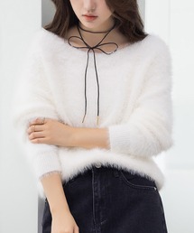 DAY CLOSET | ふわふわ愛されシャギーニット。長袖 リブ ニット プルオーバー レディース(ニット/セーター)