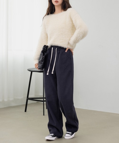 DAY CLOSET（デイ クローゼット）の「ふわふわ愛されシャギーニット。長袖 リブ ニット プルオーバー レディース（ニット/セーター・レディース・ホワイト/キナリ/クリーム・FREE）」の21枚目の写真