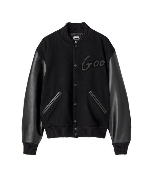 HYSTERIC GLAMOUR(ヒステリックグラマー)の「SONIC YOUTH/GOO COVER スタジャン(ブルゾン・メンズ・ブラック・SMALL/MEDIUM/LARGE/X-LARGE)」の1枚目の写真