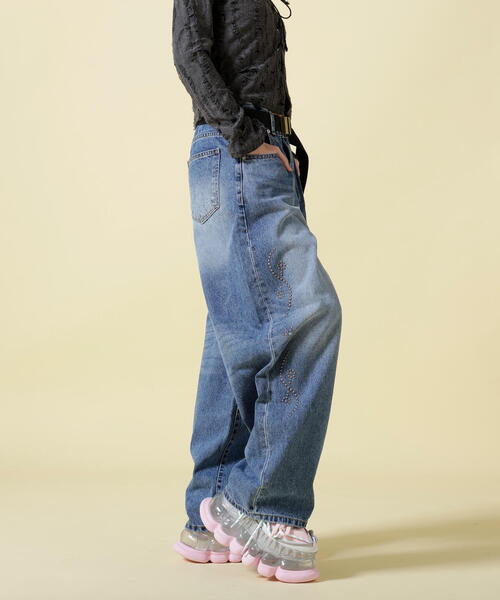 SIS（エスアイエス）の「SIS/エスアイエス/Studs Denim Pants（デニムパンツ・レディース・ブラック/ブルー・L/M）」の13枚目の写真