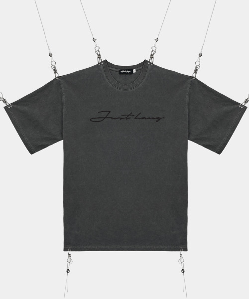 JUSTHANG(ジャストハング)の「ピグメントレタリングブラックロゴオーバーサイズ半袖Tシャツ(Tシャツ/カットソー・メンズ・その他・LARGE/X-LARGE)」の1枚目の写真