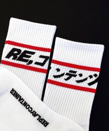 replaycontainer（リプレイコンテナ）の「red line socks (white)（ソックス/靴下）」