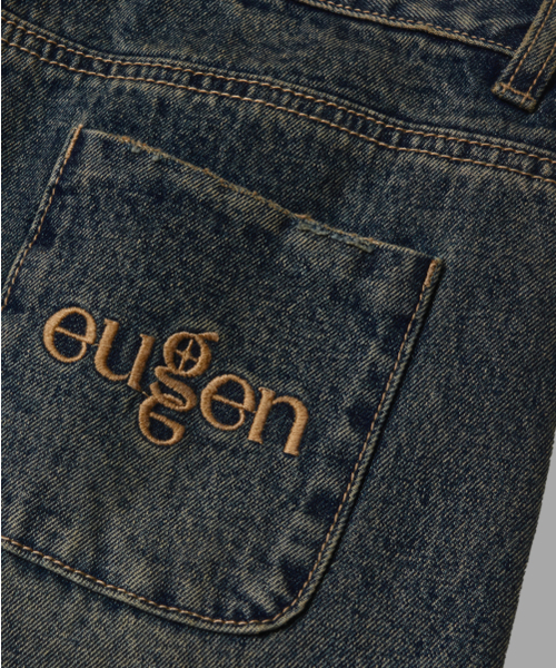 EUGGEN(ユジェン)の「バックロゴスラッシュワイドデニムパンツ_ダストインディゴ(デニムパンツ・レディース・その他・SMALL/MEDIUM/LARGE)」の7枚目の写真