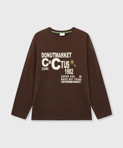 CACTUSDONUTMARKET(カクタスドーナツマーケット)の「Lettering Long Sleeve T-shirt-Brown(Tシャツ/カットソー・レディース・その他・MEDIUM/LARGE)」の1枚目の写真