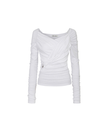 SOFT DRAPED OFF SHOULDER TOP white