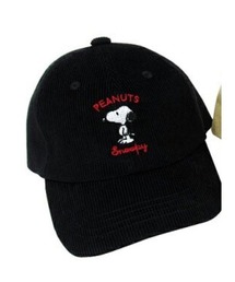 スヌーピー コールテン ワンポイントCAP ブラック TOMO