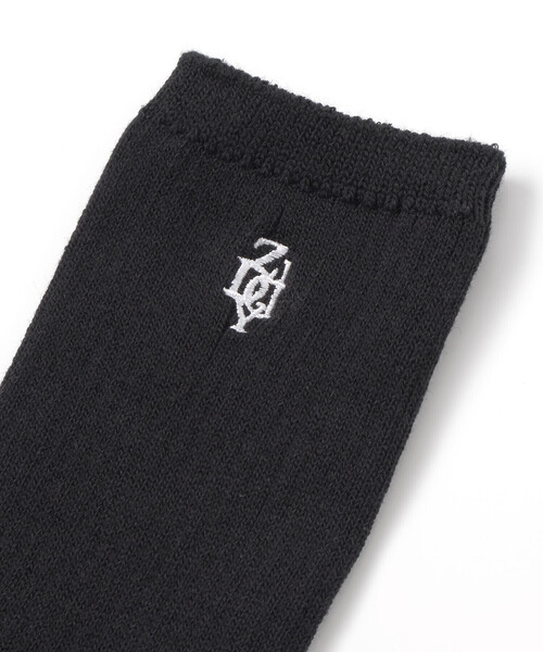ZIDDY（ジディ）の「【 ニコ☆プチ 掲載 】ロゴ刺しゅうリブソックス(19~24cm)（ソックス/靴下・キッズ・グレー/ブラック・21.0cm/24.0cm）」の5枚目の写真
