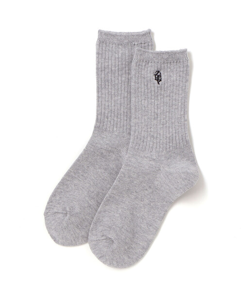 ZIDDY（ジディ）の「【 ニコ☆プチ 掲載 】ロゴ刺しゅうリブソックス(19~24cm)（ソックス/靴下・キッズ・グレー/ブラック・21.0cm/24.0cm）」の6枚目の写真