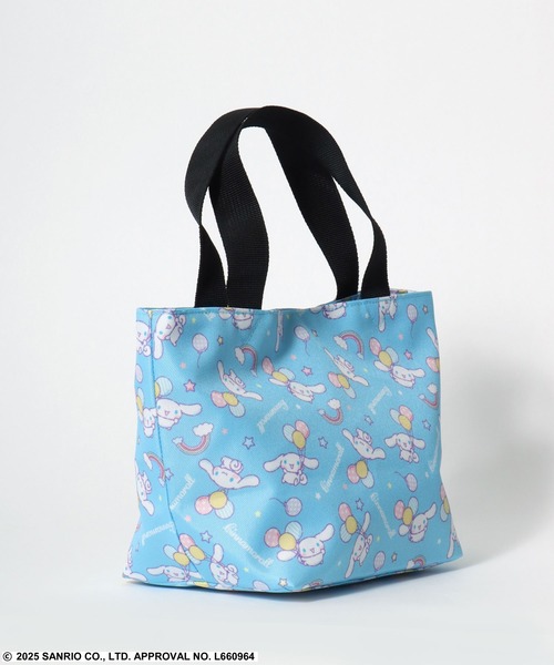 sanrio(サンリオ)の「SANRIO(サンリオ)シナモロール・クロミ 総柄プリントミニトートバッグ/ランチバッグ(トートバッグ・レディース・パープル/サックスブルー・FREE)」の5枚目の写真