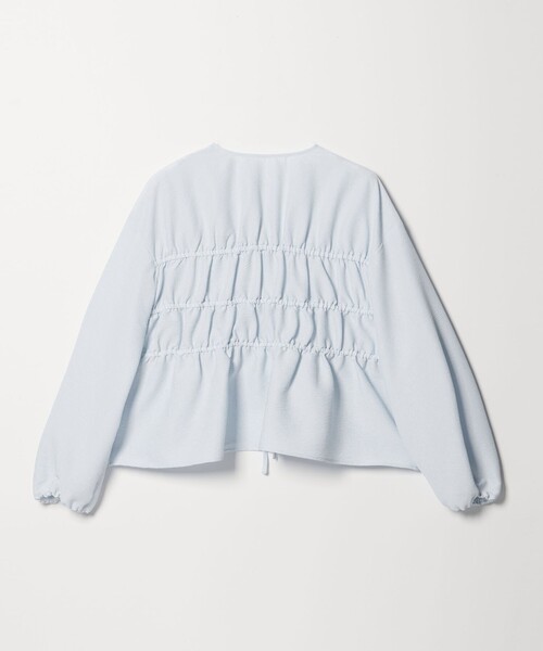 EMMEL REFINES(エメルリファインズ)の「<EMMEL REFINES>EM コードレーン リボンギャザー ブラウス(シャツ/ブラウス・レディース・ブラック/ライトブルー/ホワイト・FREE)」の8枚目の写真