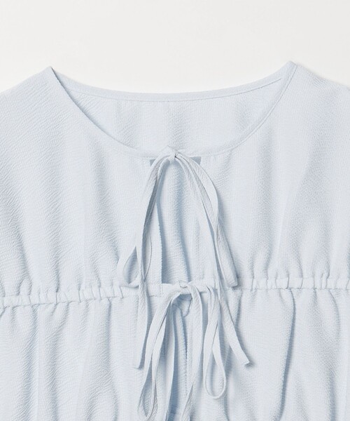 EMMEL REFINES(エメルリファインズ)の「<EMMEL REFINES>EM コードレーン リボンギャザー ブラウス(シャツ/ブラウス・レディース・ブラック/ライトブルー/ホワイト・FREE)」の9枚目の写真