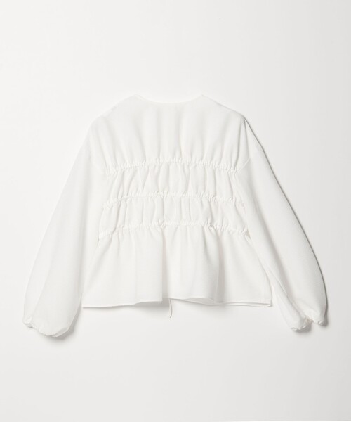 EMMEL REFINES(エメルリファインズ)の「<EMMEL REFINES>EM コードレーン リボンギャザー ブラウス(シャツ/ブラウス・レディース・ブラック/ライトブルー/ホワイト・FREE)」の13枚目の写真