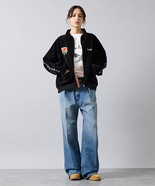 THRIFTY LOOK(スリフティールック)の「【THRIFTY LOOK / スリフティールック】 SOUVENIR GREENLAND BLOUSON /スーベニアジャケット/SATINサテン/VELOURベロア(ブルゾン・メンズ・ブラック系その他/ブラック系その他2・M/L)」の6枚目の写真