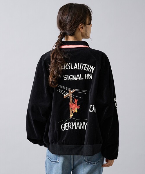 THRIFTY LOOK(スリフティールック)の「【THRIFTY LOOK / スリフティールック】 SOUVENIR GREENLAND BLOUSON /スーベニアジャケット/SATINサテン/VELOURベロア(ブルゾン・メンズ・ブラック系その他/ブラック系その他2・M/L)」の9枚目の写真