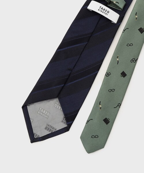 TAKEO KIKUCHI（タケオキクチ）の「【BOXセット】ジェントルマンストライプ ネクタイ×眼鏡型タイバー（ネクタイ・メンズ・ライトグリーン系2/グリーン系その他4/ネイビー系2・00）」の7枚目の写真