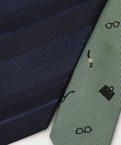 TAKEO KIKUCHI（タケオキクチ）の「【BOXセット】ジェントルマンストライプ ネクタイ×眼鏡型タイバー（ネクタイ・メンズ・ライトグリーン系2/グリーン系その他4/ネイビー系2・00）」の9枚目の写真