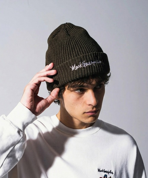 Mark Gonzales(マーク・ゴンザレス)の「Mark Gonzales(マーク ゴンザレス) ワンポイントロゴ ニットキャップ / WEB・直営店限定(ニットキャップ/ビーニー・メンズ・ブラウン/ブラック/カーキ・FREE)」の1枚目の写真