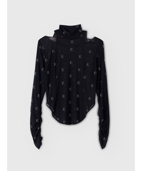 EIMY ISTOIRE（エイミーイストワール）の「モノグラムカットアウトチュールトップス（Tシャツ/カットソー・レディース・ライトベージュ/ブラック・F）」の22枚目の写真