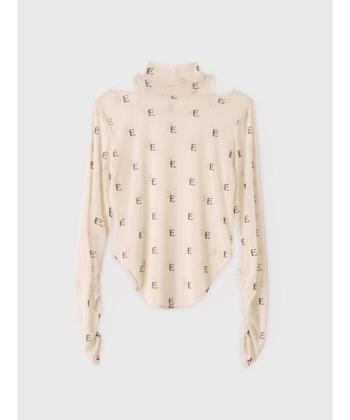 eimy istore モノグラムカットアウトチュールトップス モノグラムカットアウトチュールトップス（Tシャツ/カットソー）｜EIMY
