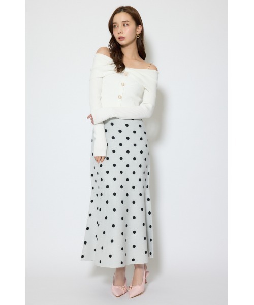 rienda（リエンダ）の「リボンデザインドットニットワンピース 春服（ワンピース・レディース・ホワイト・FREE）」の2枚目の写真