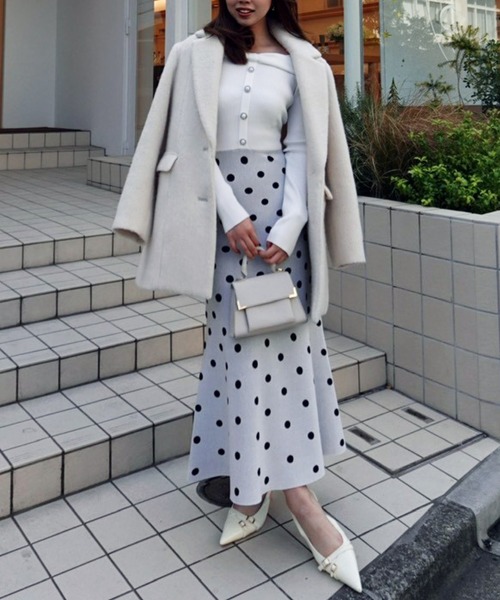 rienda（リエンダ）の「リボンデザインドットニットワンピース 春服（ワンピース・レディース・ホワイト・FREE）」の20枚目の写真