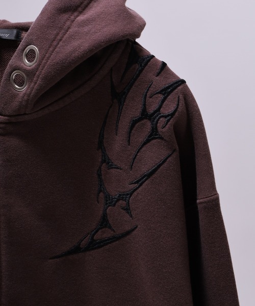 bike star(バイクスター)の「RESHAM トライバル刺繍ZIPパーカー(パーカー・メンズ・ピンク/ブラウン/チャコールグレー・M/L)」の14枚目の写真