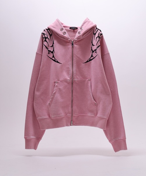 bike star(バイクスター)の「RESHAM トライバル刺繍ZIPパーカー(パーカー・メンズ・ピンク/ブラウン/チャコールグレー・M/L)」の10枚目の写真