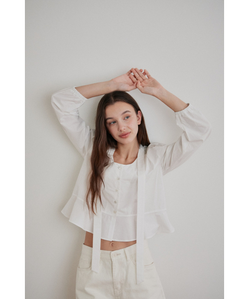 MAGNET ARCHIVE（マグネット アーカイブ）の「Tie Drop Blouse (White)（シャツ/ブラウス・レディース・その他・FREE）」の2枚目の写真