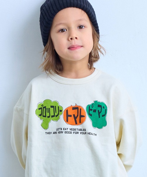 Life Support Products(ライフサポートプロダクツ)の「ジャパニーズプリントトレーナー(スウェット・キッズ・杢グレー/ブルー/エメラルド/オフホワイト/ホワイト系その他/グリーン/レッド/ネイビー/マスタード/チャコール・100/95/90/80/110/150/140/130/120)」の2枚目の写真